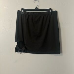 Amazon Black Mini Skirt with Decorative Ring Strap